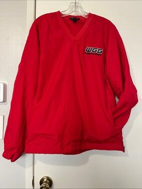 Red Pullover with WGG Embroidered Logo Windbreakers